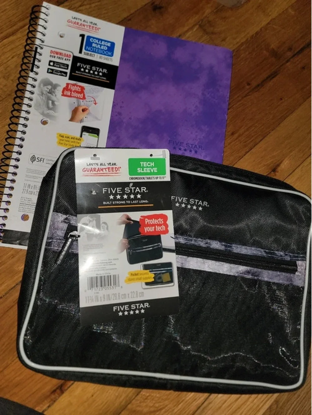 Five star 1 subject notebook/ Tech tablet pouch